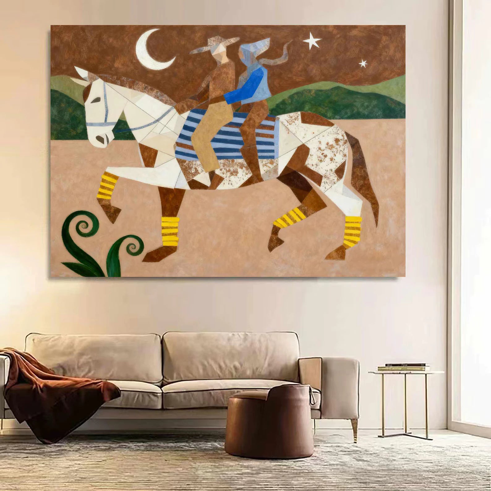 Mid Century Cowboy Duo Art #CB10