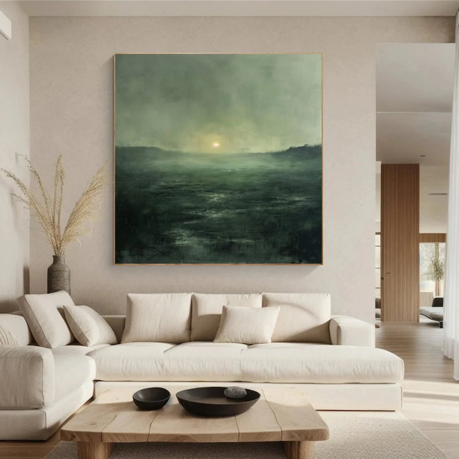 Green Minimalist Canvas Art #GT048