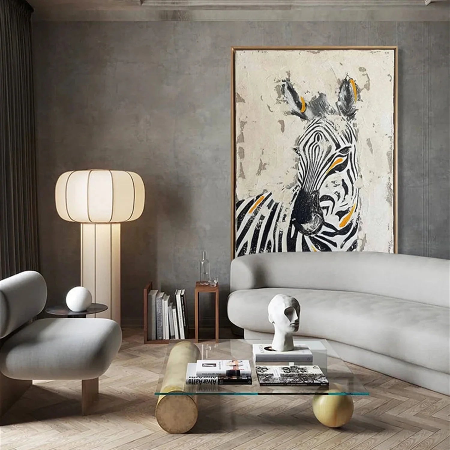 Black and White Horse Abstract Animal Wall Art #AM071