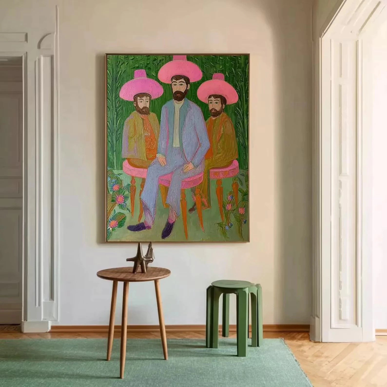 Pink Sombrero Trio Art #AB133