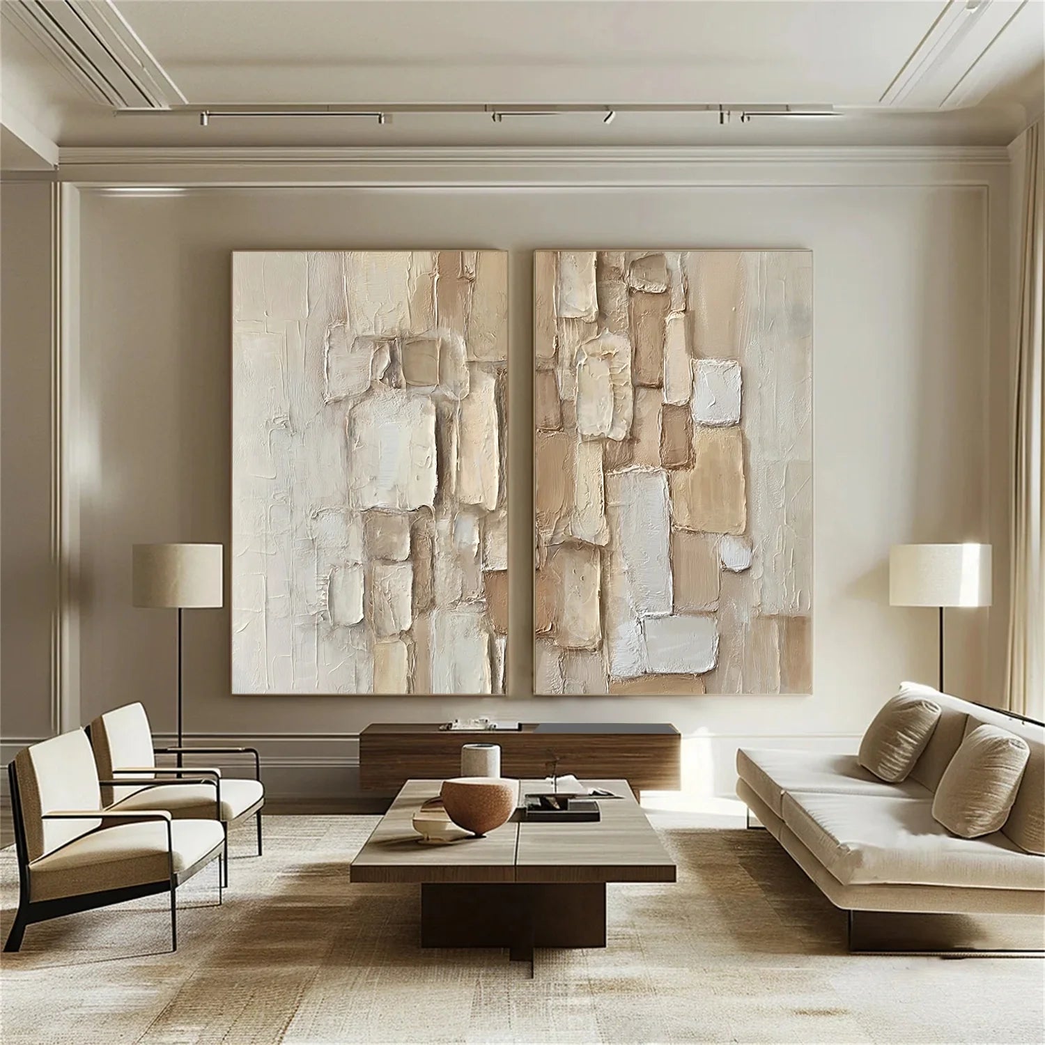 Abstract_Textured Canvas Art Set of 2 #WA824