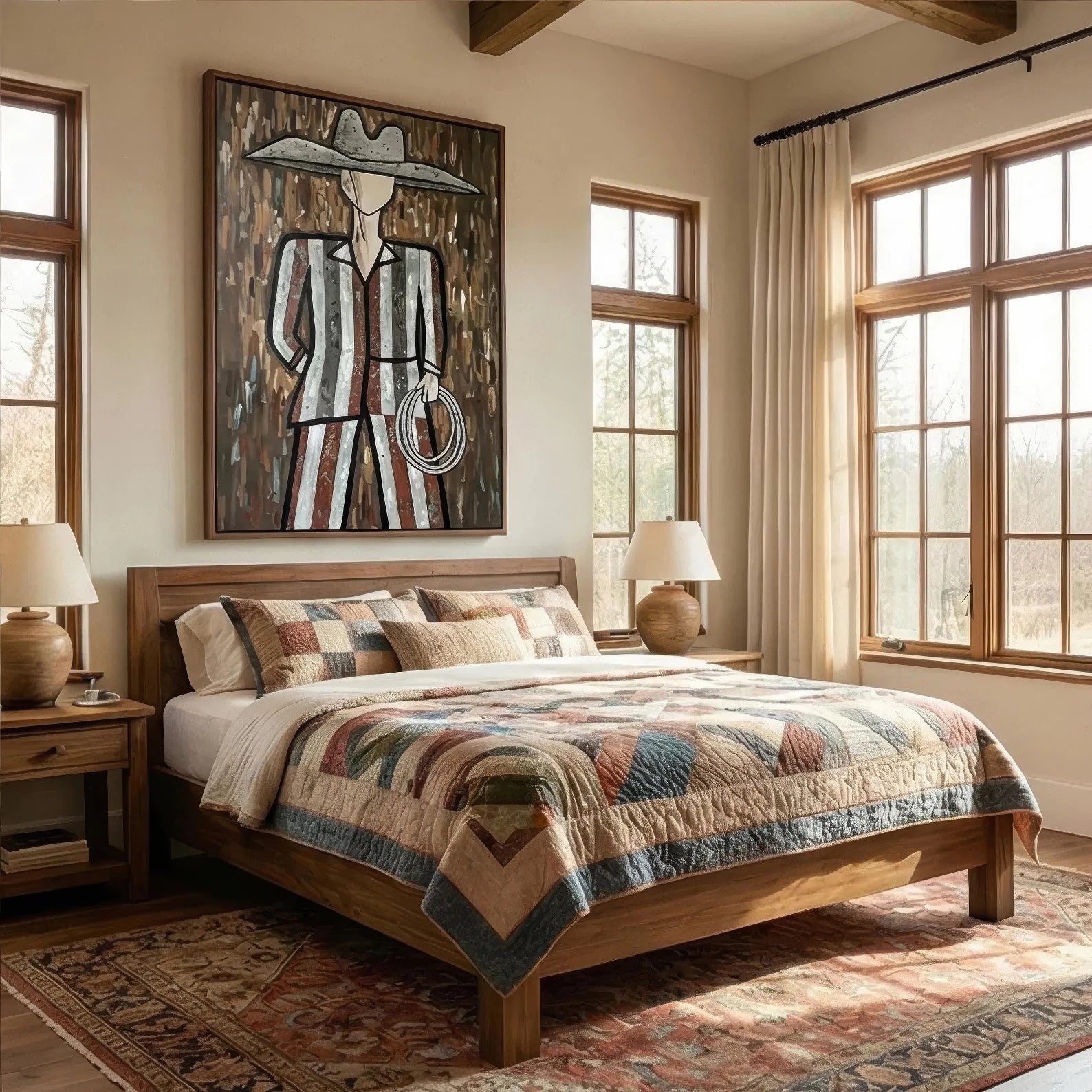 Modern Abstract Cowboy Art #AB373