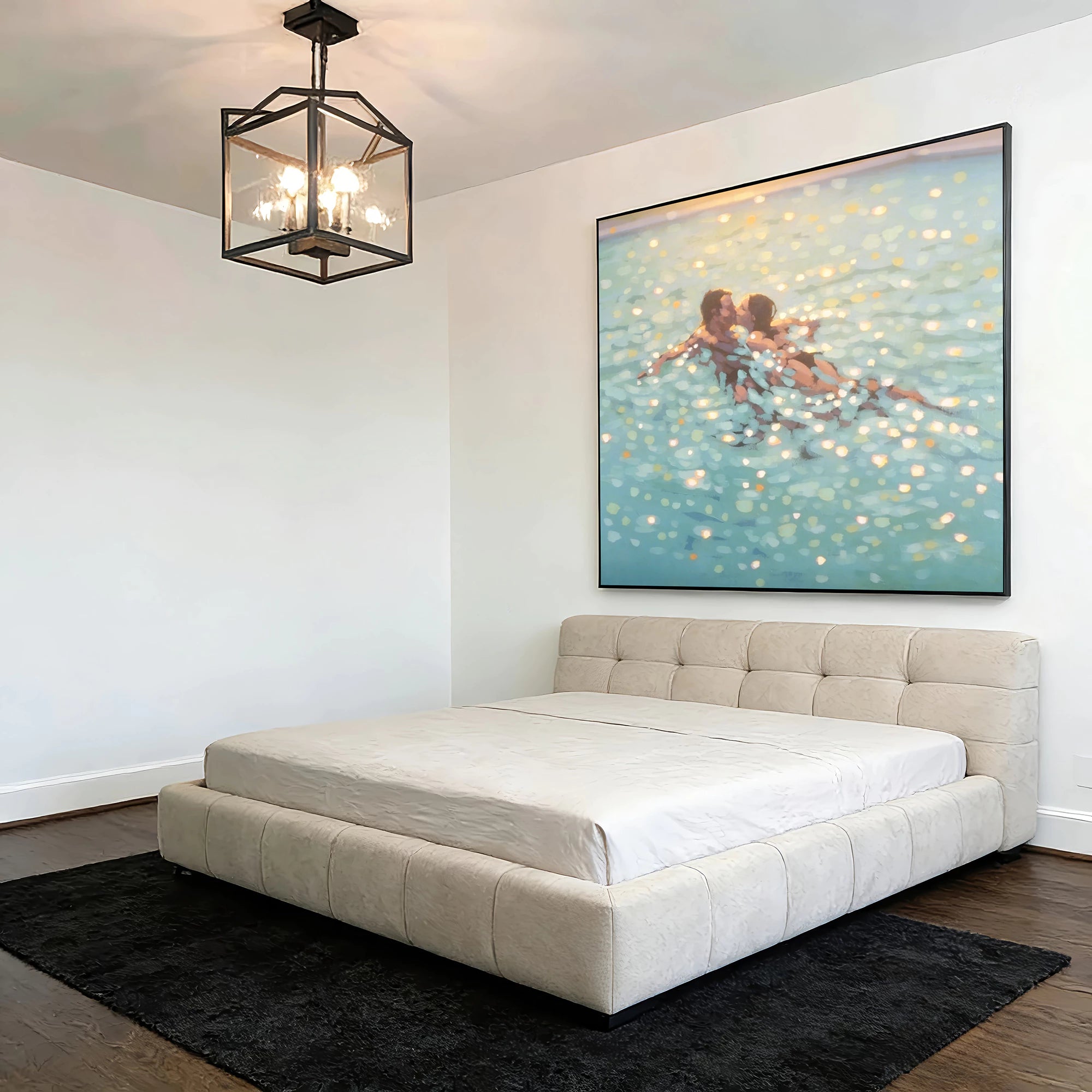 Couple in Swimming Pool Oil Painting #AB331