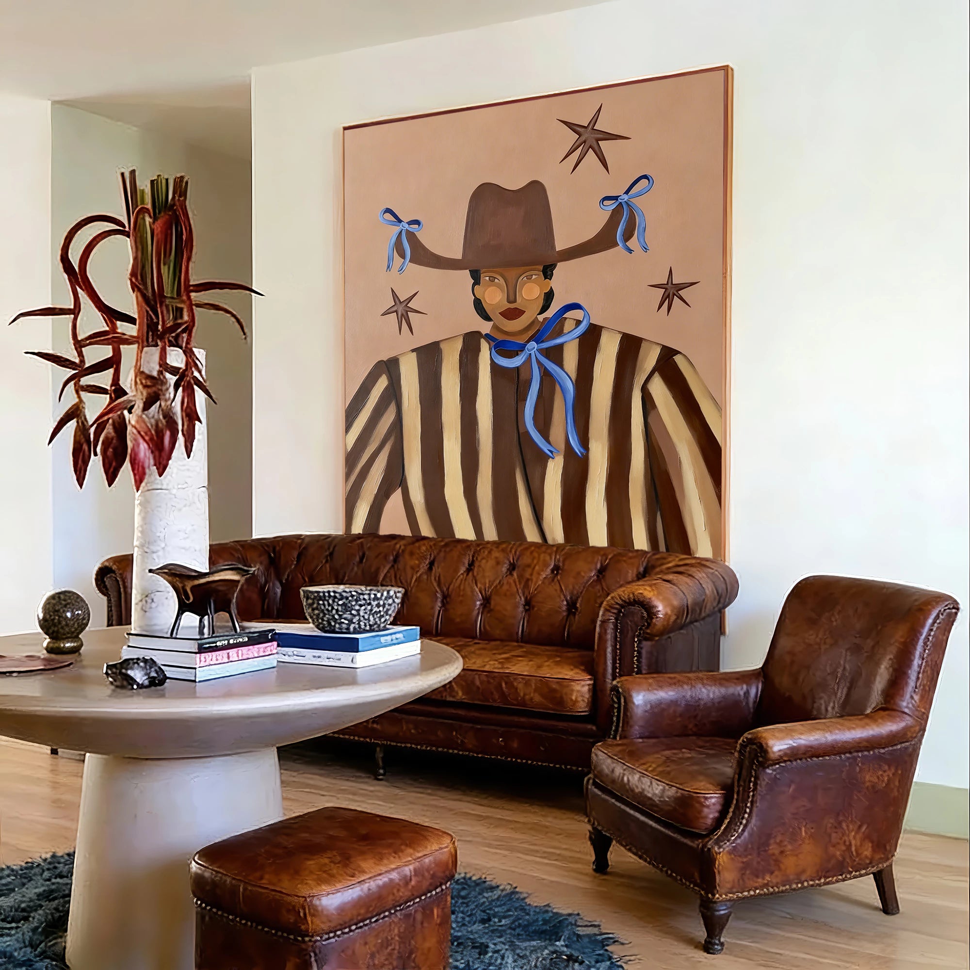 Western Cowgirl Portrait Oil Painting #AB314