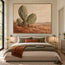 Sand Rust Hand-Painted Cactus Painting, Open Desert View #URZL2TCE