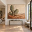 Sand Rust Hand-Painted Cactus Painting, Open Desert View #URZL2TCE