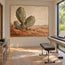Sand Rust Hand-Painted Cactus Painting, Open Desert View #URZL2TCE