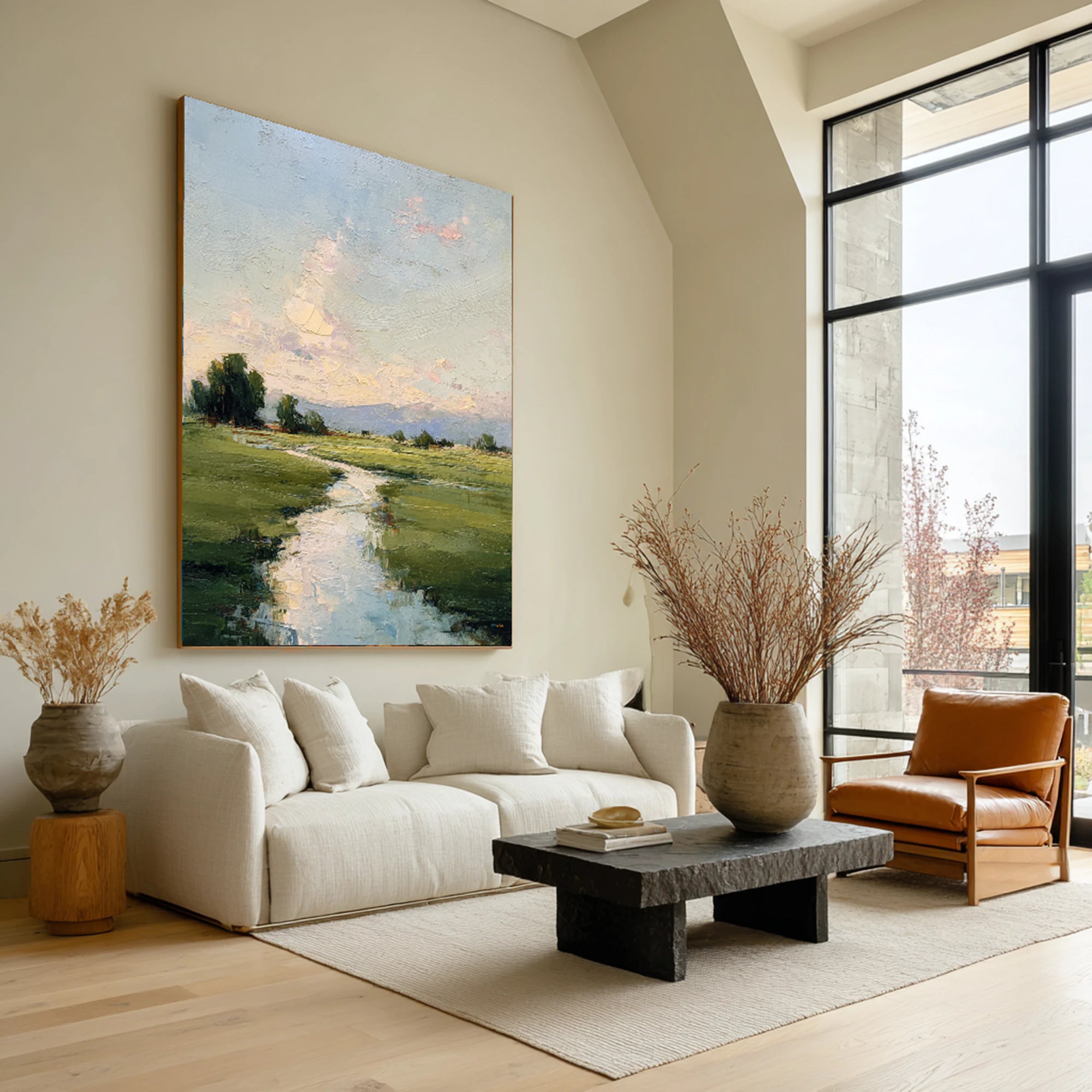 Serene River Field Wall Art #FJ593