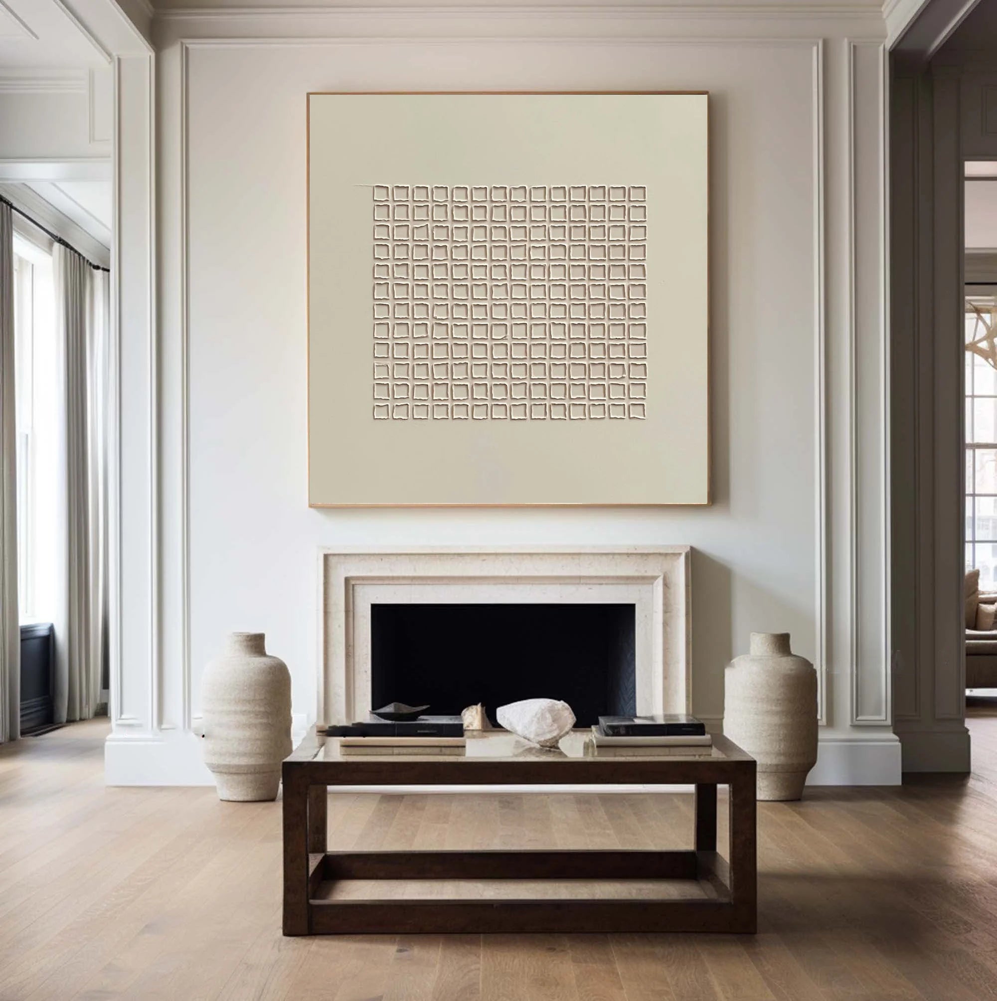 Hand-painted Neutral Abstract Canvas Painting #WA136