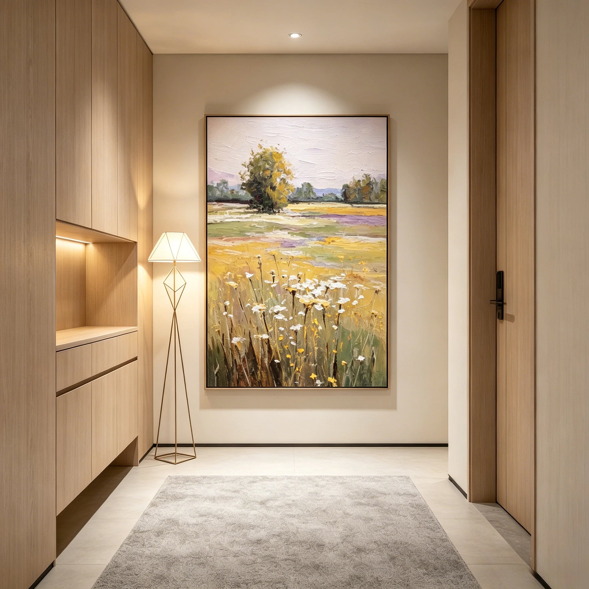 Hand-Painted Wildflower Meadow Oil Painting #FT617