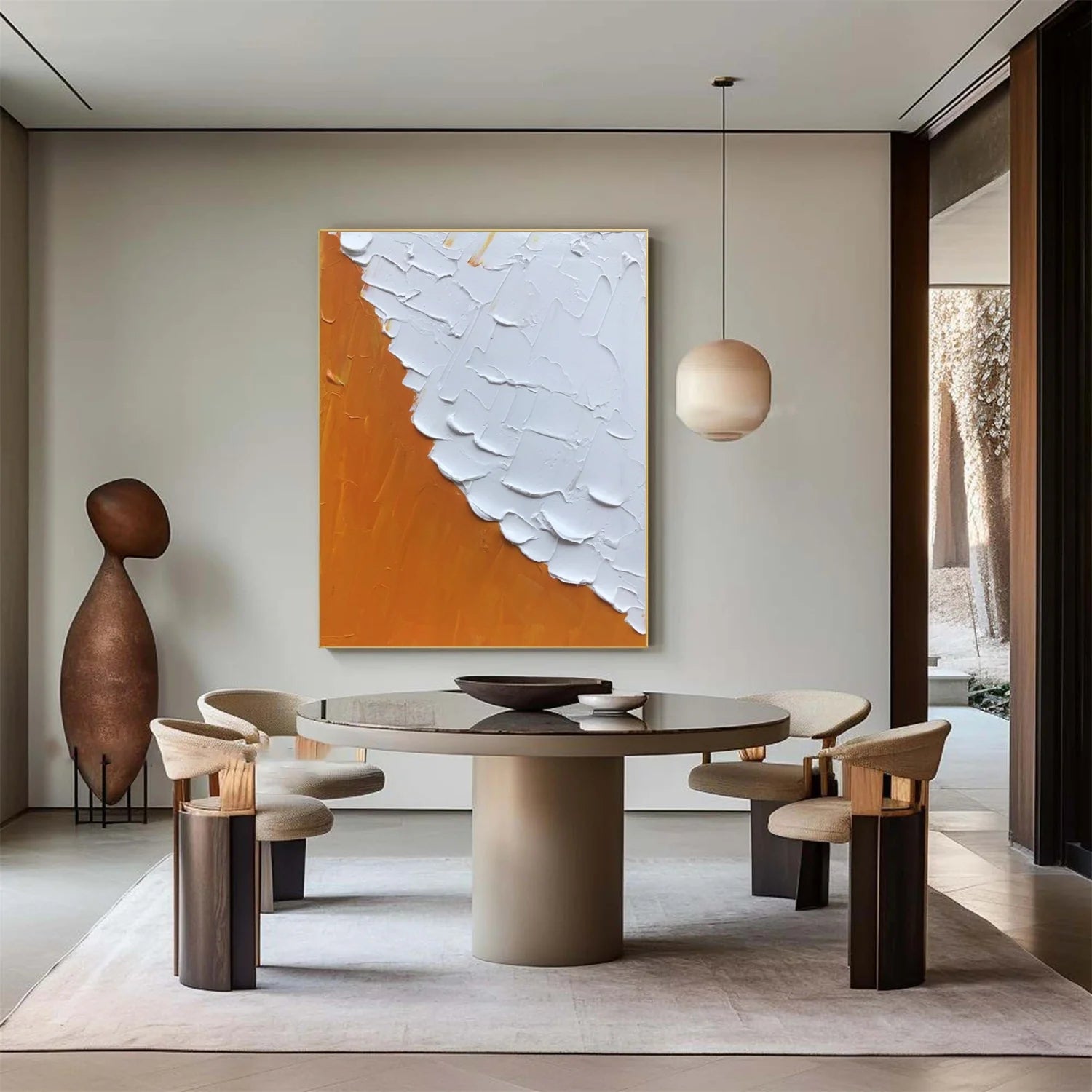 White Minimalistic Textured Art #MD226