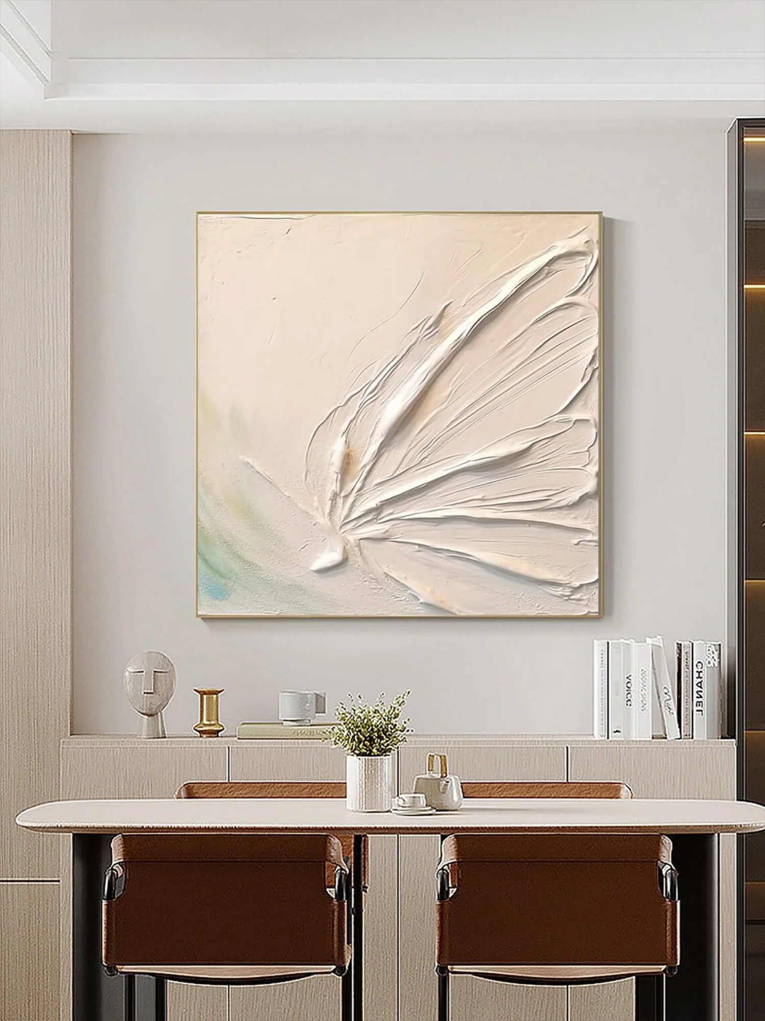 Beige Minimalistic Textured Art #MD214