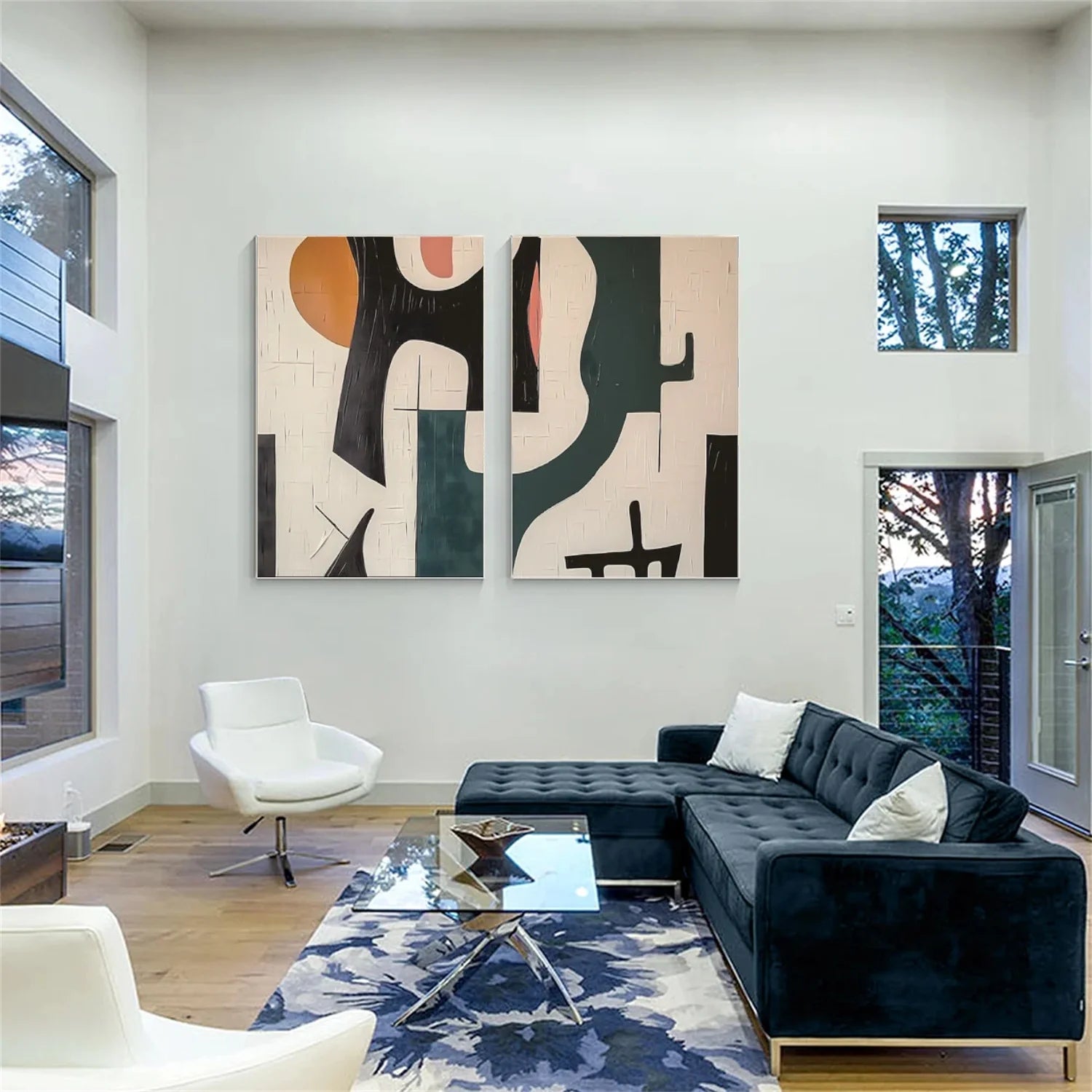 Abstract_Canvas Art Set of 2 #WA732