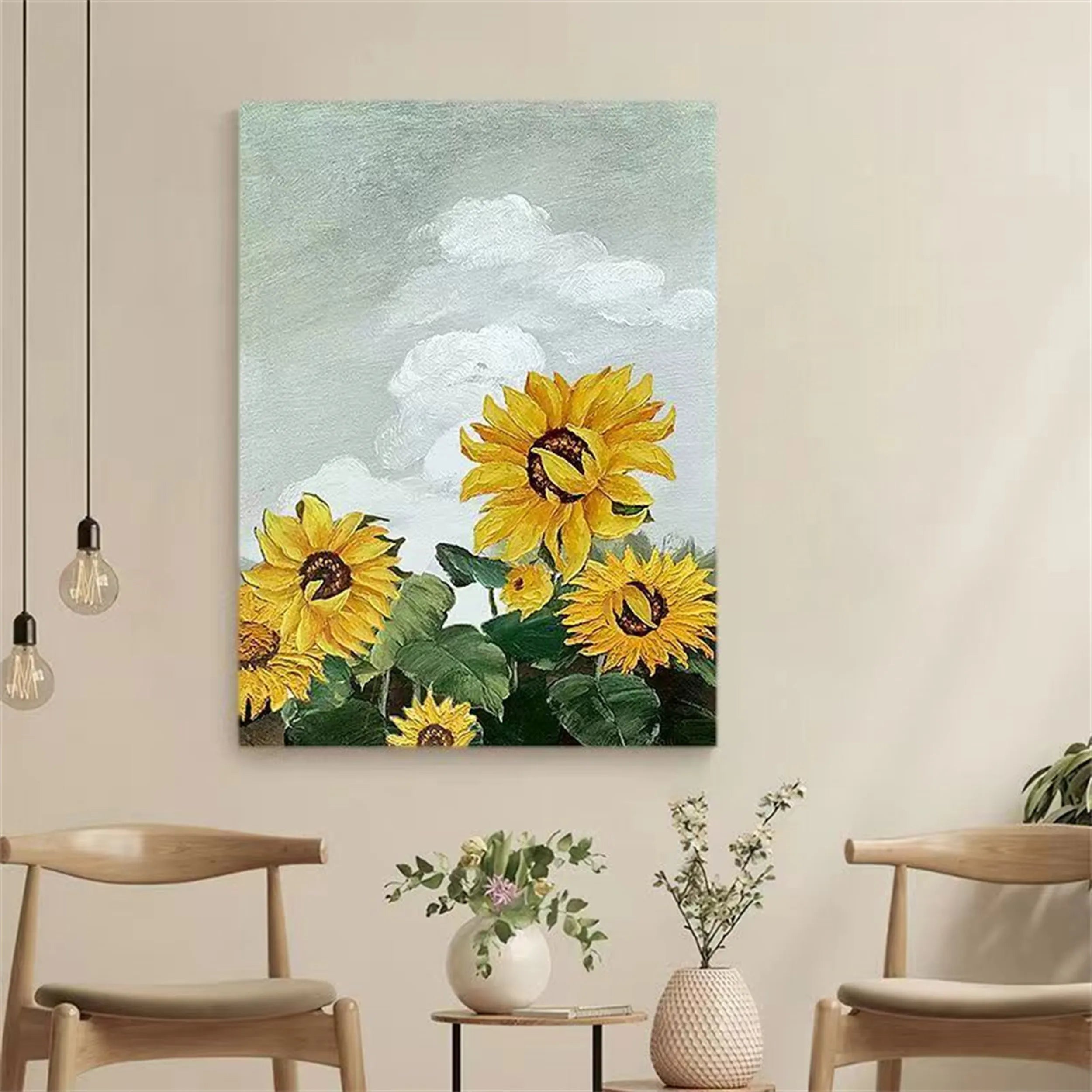 Colorful Flower & Tree Abstract Textured Wall Art #FT010