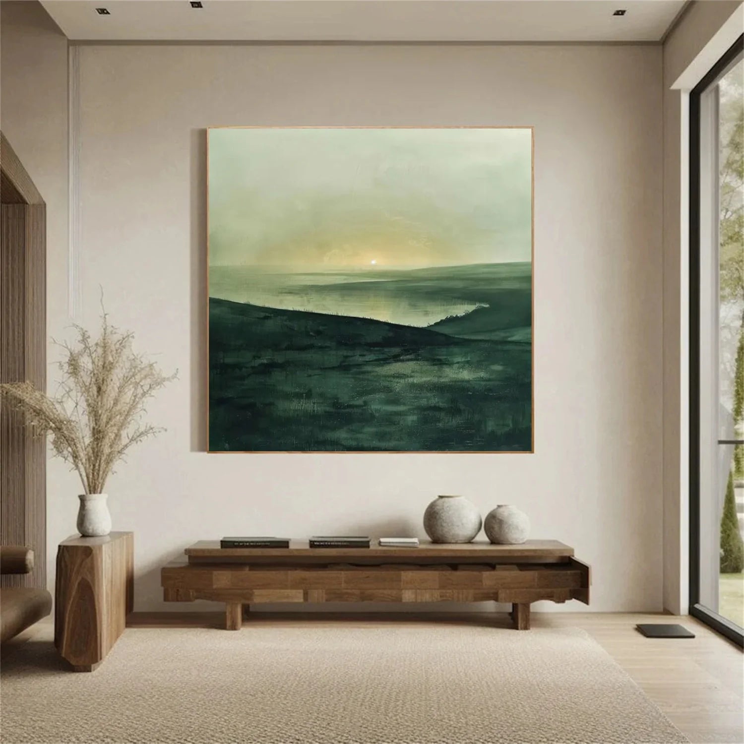 Green Minimalist Canvas Art #GT047