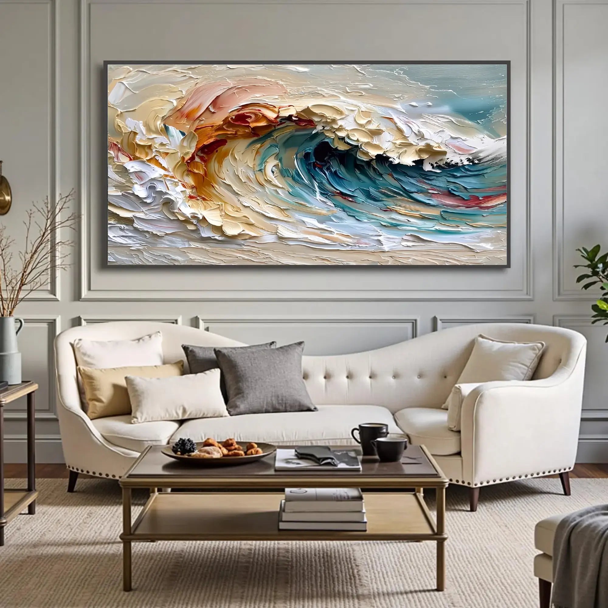 Impasto Wave Oil Painting #SK546