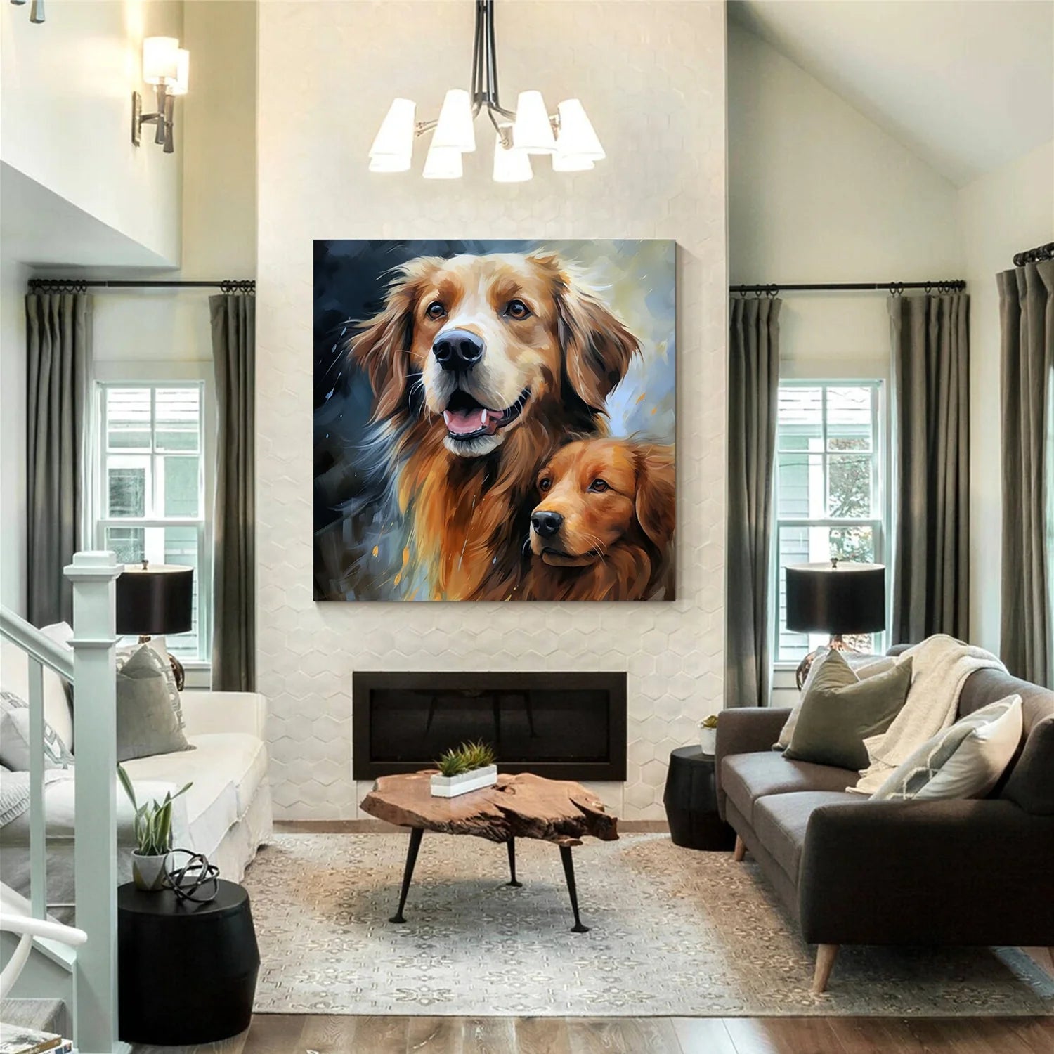 Abstract Animal Dog Wall Art #AM099
