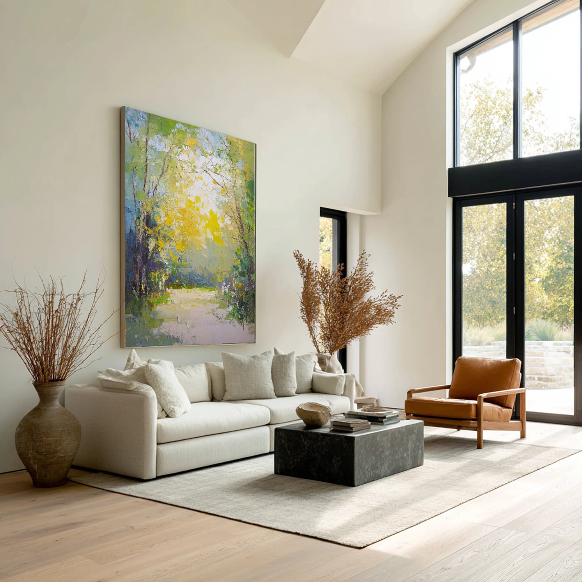 Abstract Forest Path Oil Painting #FJ672