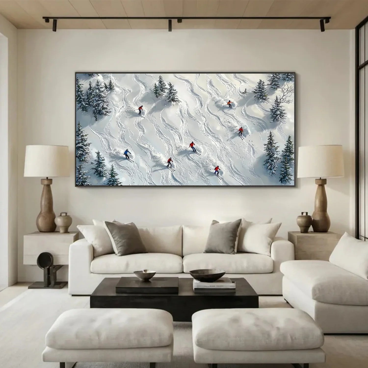 Skiing Sport_Textured Wall Art #AS043