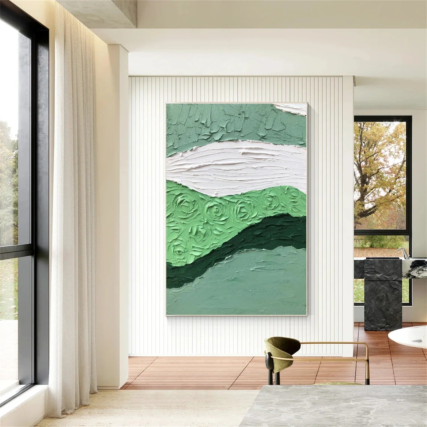 Green Minimalistic Textured Art #MD227