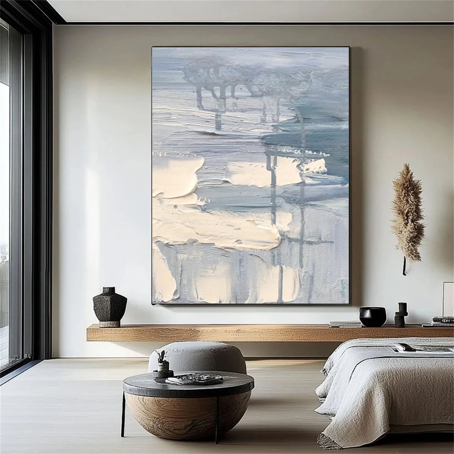 White Minimalistic Textured Art #MD242