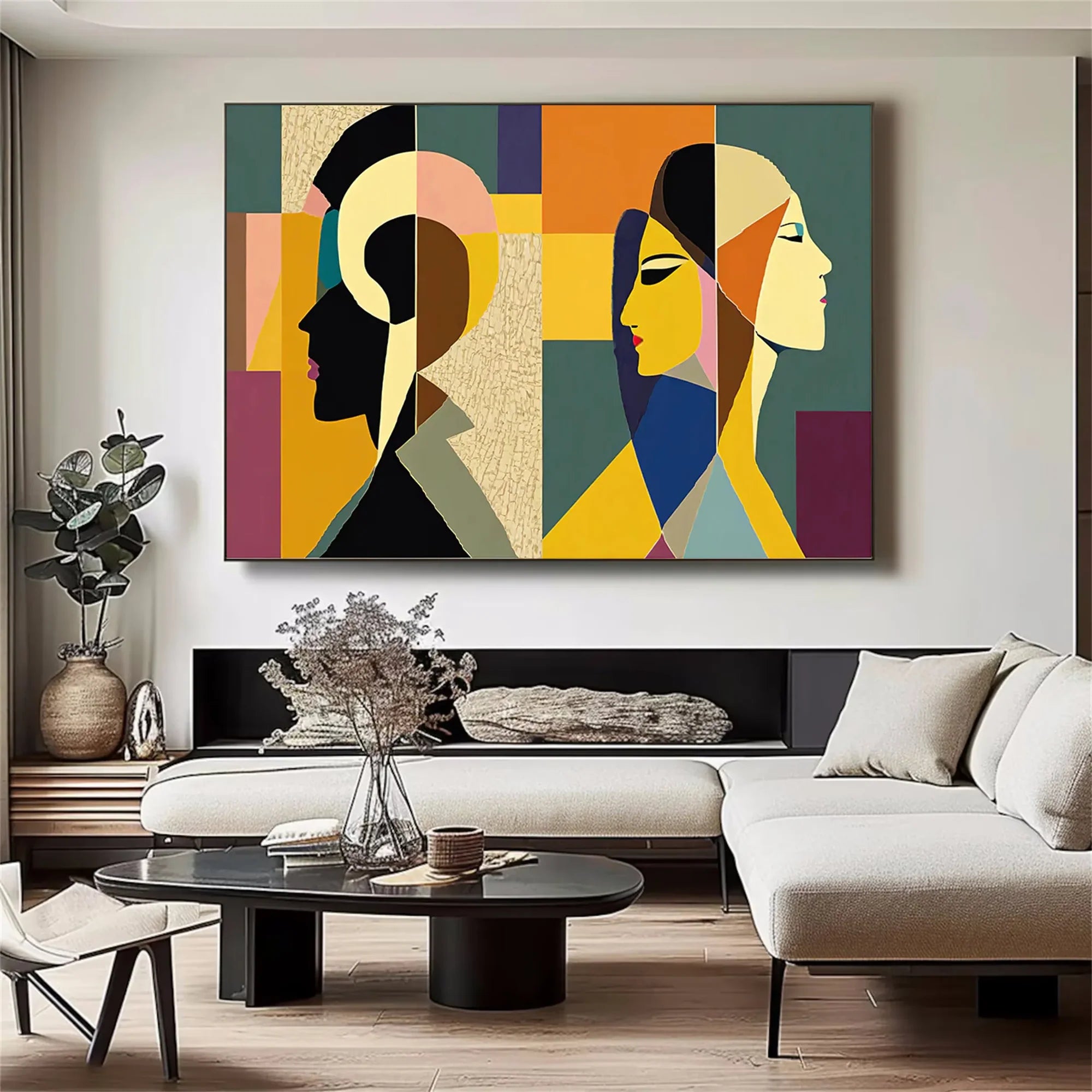 Geometric Abstract Figure Oil Painting #PO386