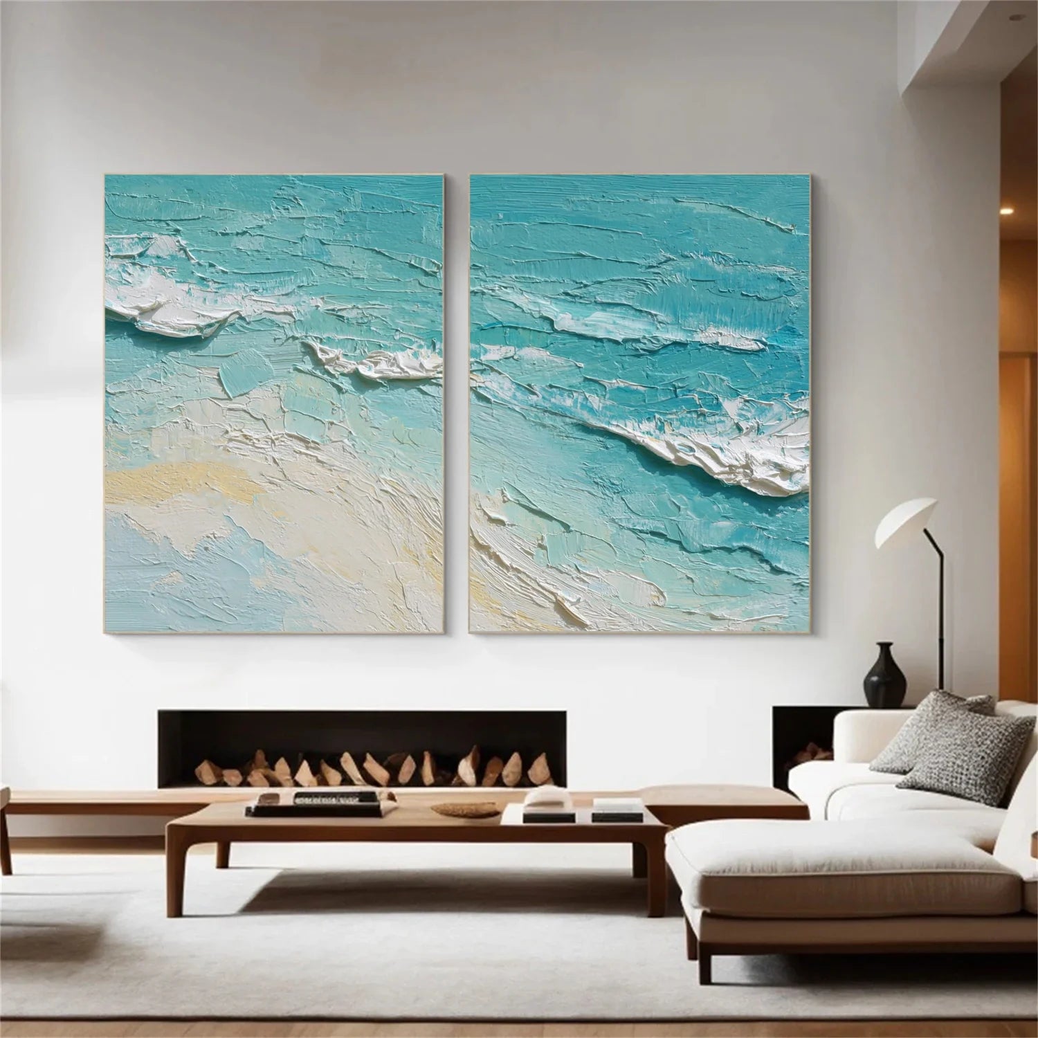 Sea & Sky Abstract_Textured_Wall Art Set of 2 #SK155