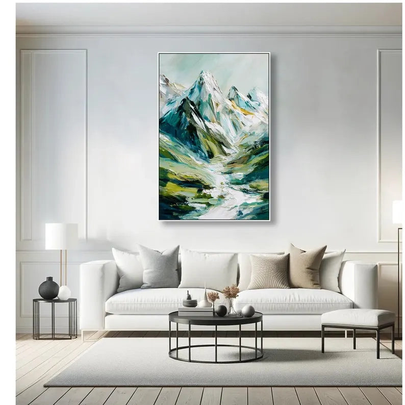 Teal Green Abstract Landscape Print #MD718