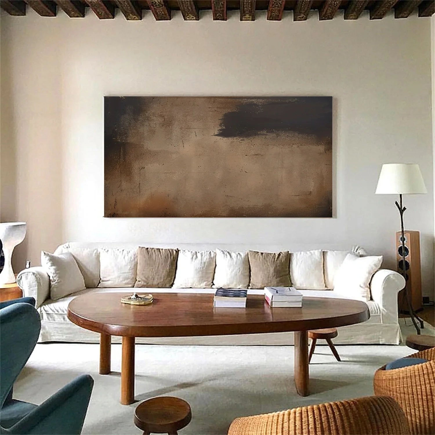 Beige and Brown Abstract Tranquility #WA523