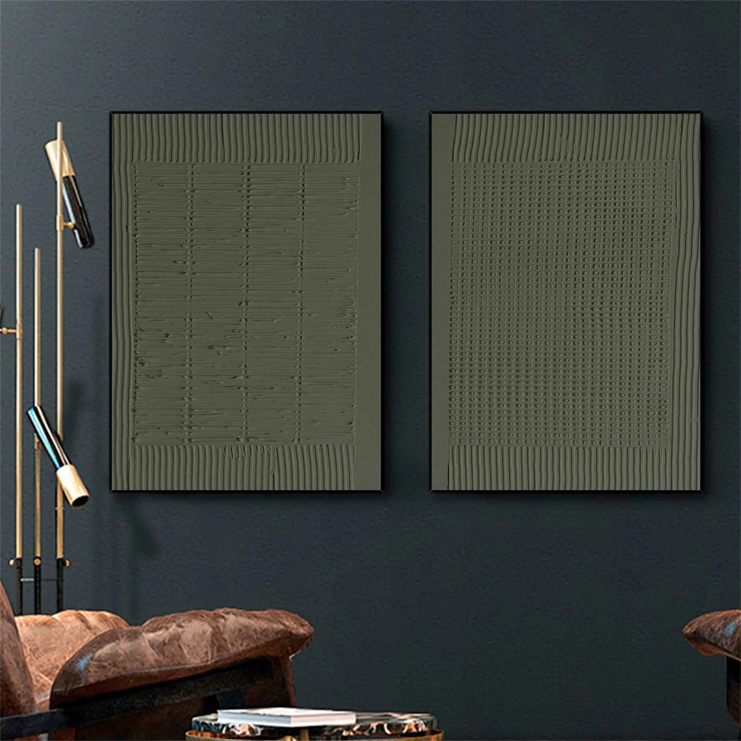 Green Texture Art Set of 2 #GT015