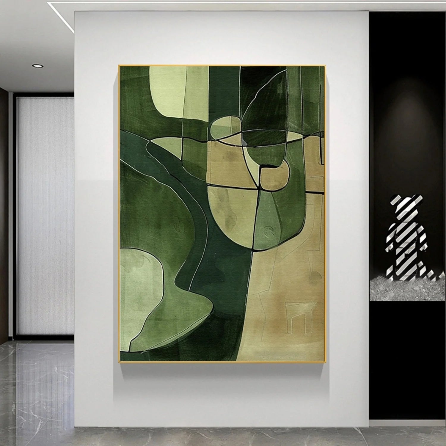 Green Abstract Art Painting #WA452