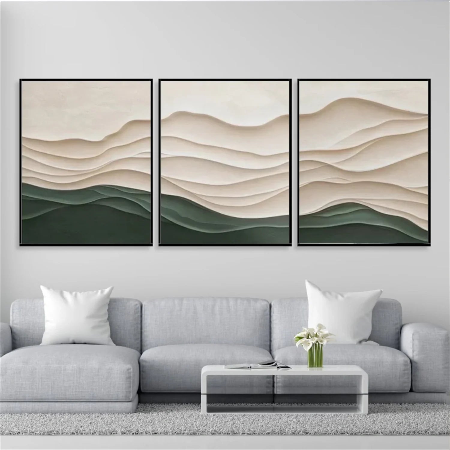 Minimalist Textured_Canvas Art Set of 3 #MD290