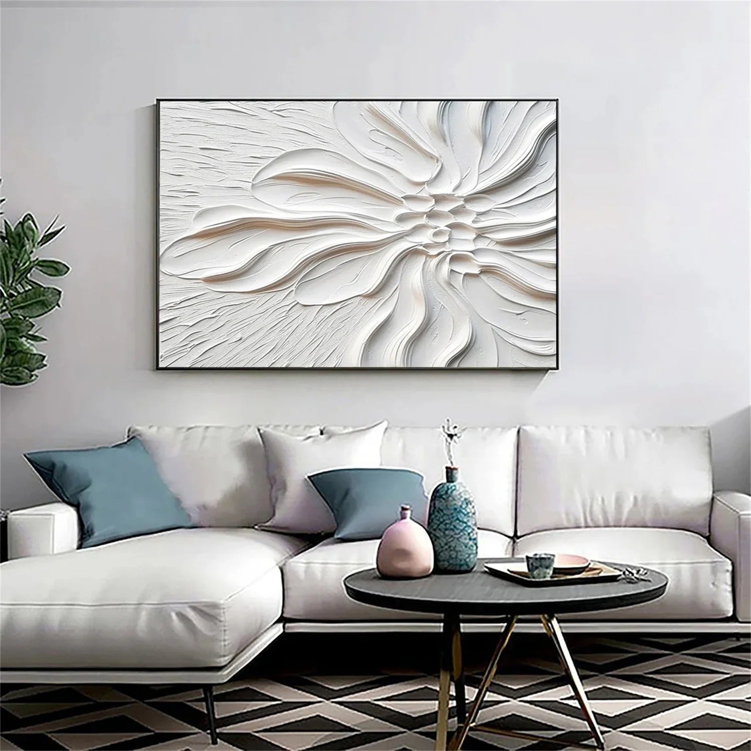 Flower & Tree Abstract Textured Wall Art #FT057