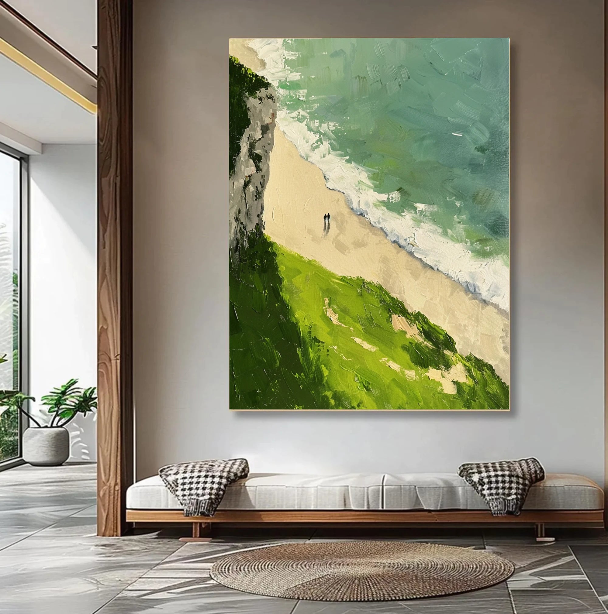 Abstract Green Ocean Wall Art #SK613
