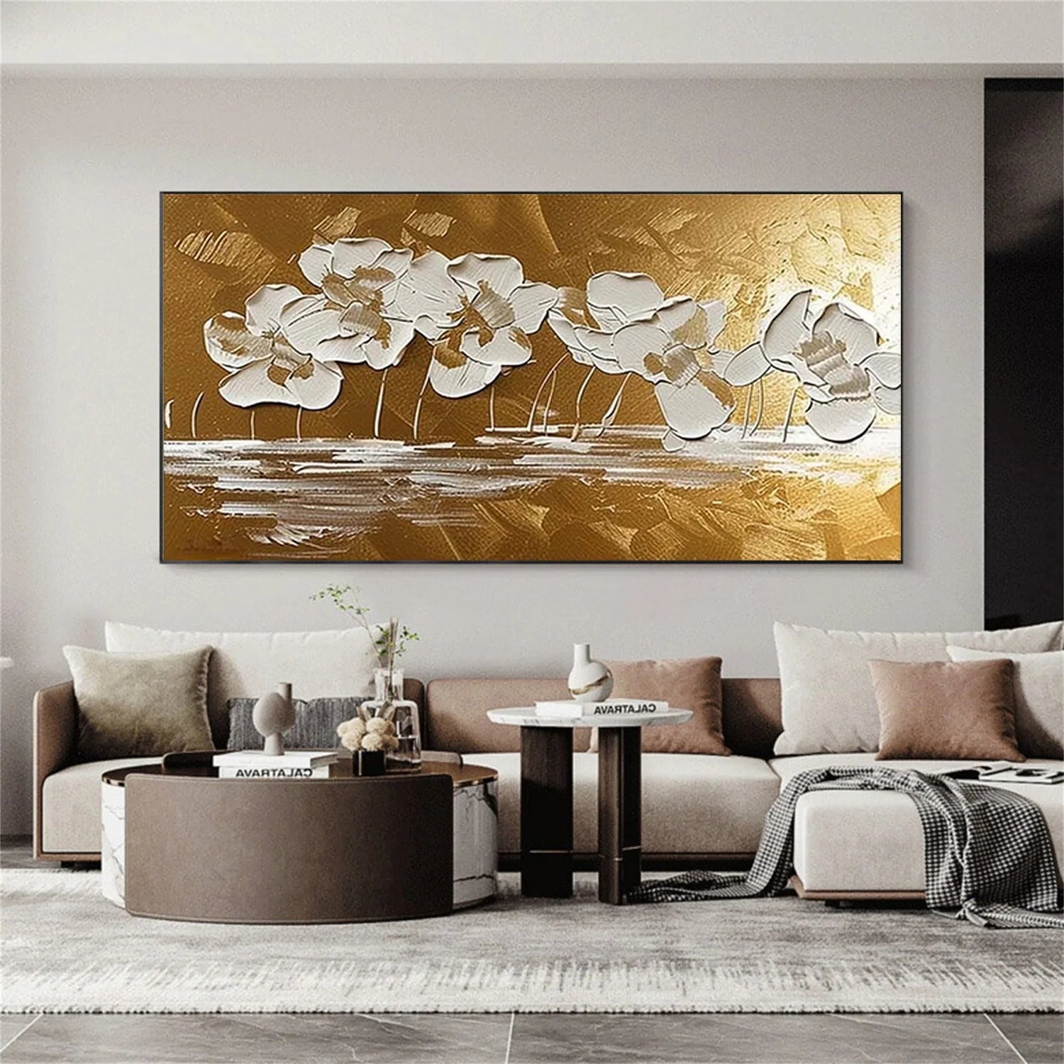 Flower & Tree Abstract Textured Wall Art #FT048