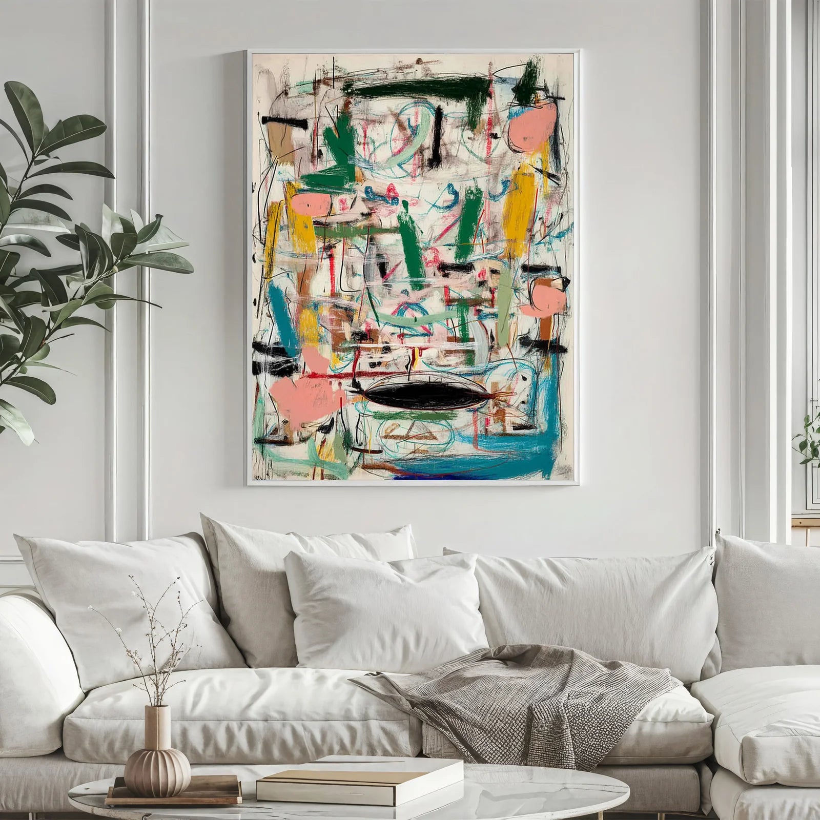 Abstract Expressionist Color Graffiti Oil Painting #WA322