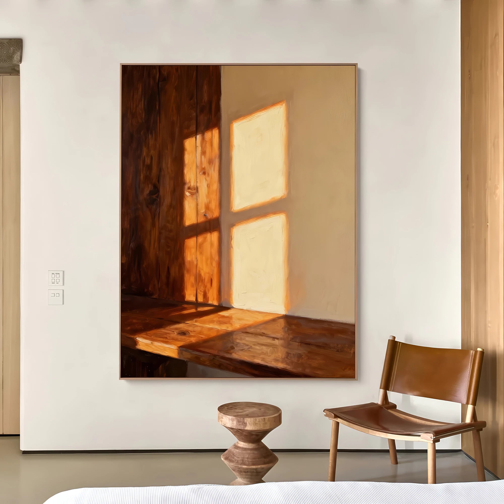 Hand-Painted Sunlight Window Shadow Oil Painting #MZ213