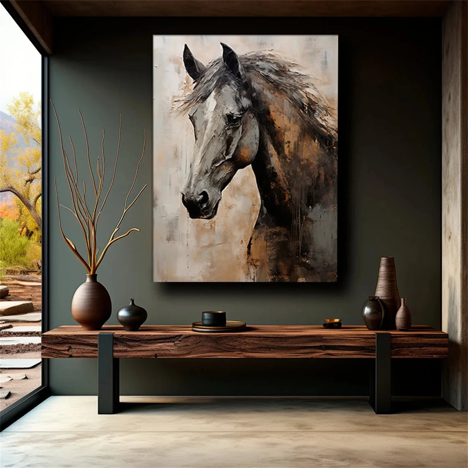 Colorful Horse Abstract Animal Wall Art #AM052