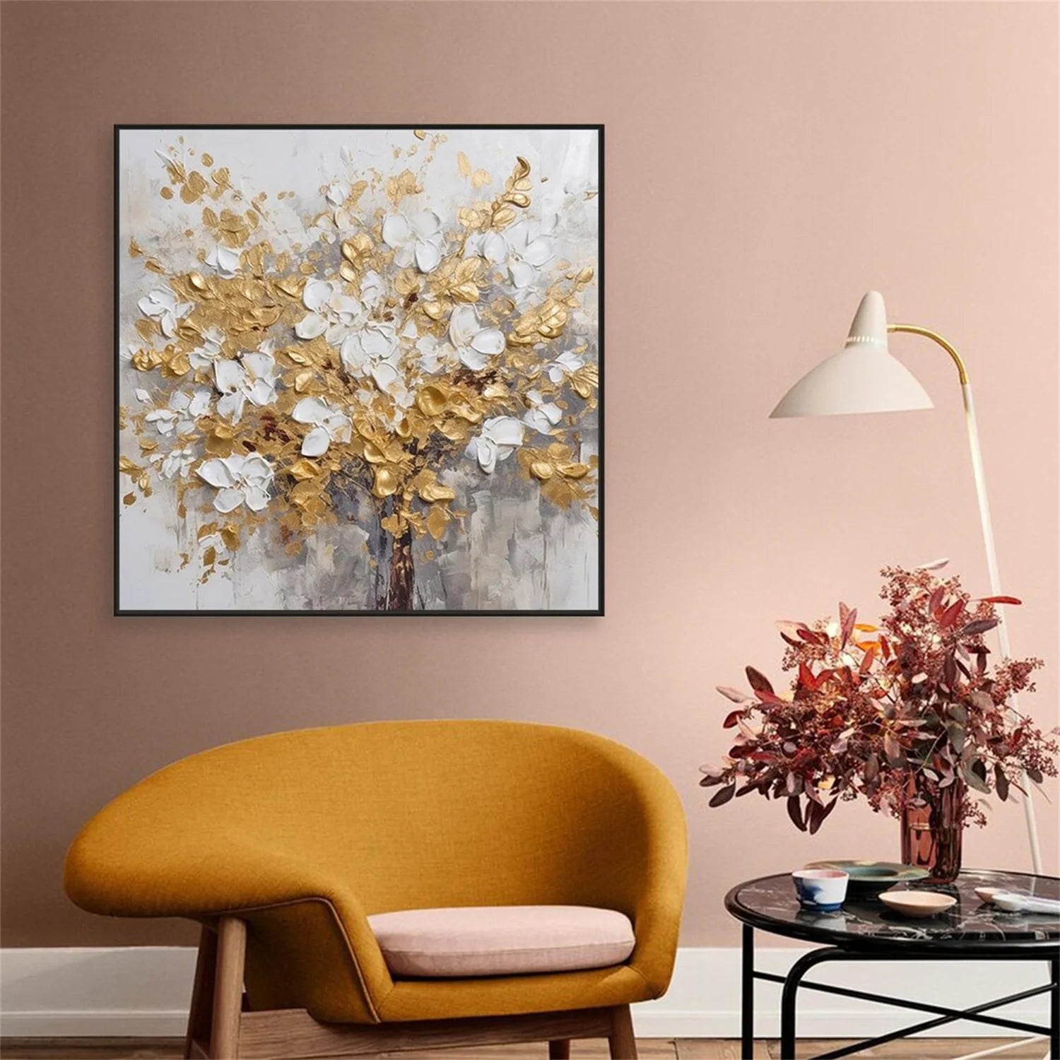 Colorful Flower & Tree Abstract  Wall Art #FT046