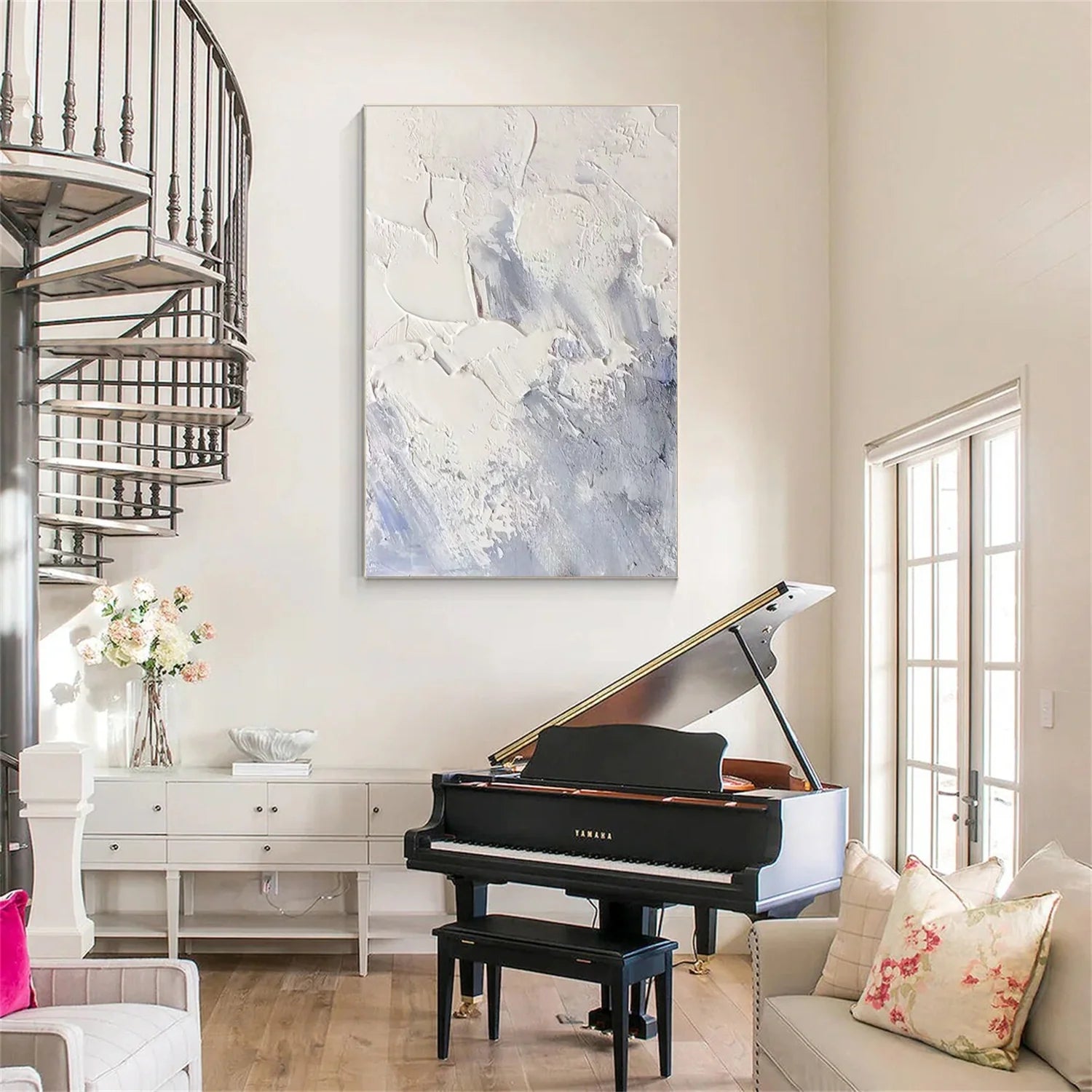 White Minimalistic Textured Art #MD240