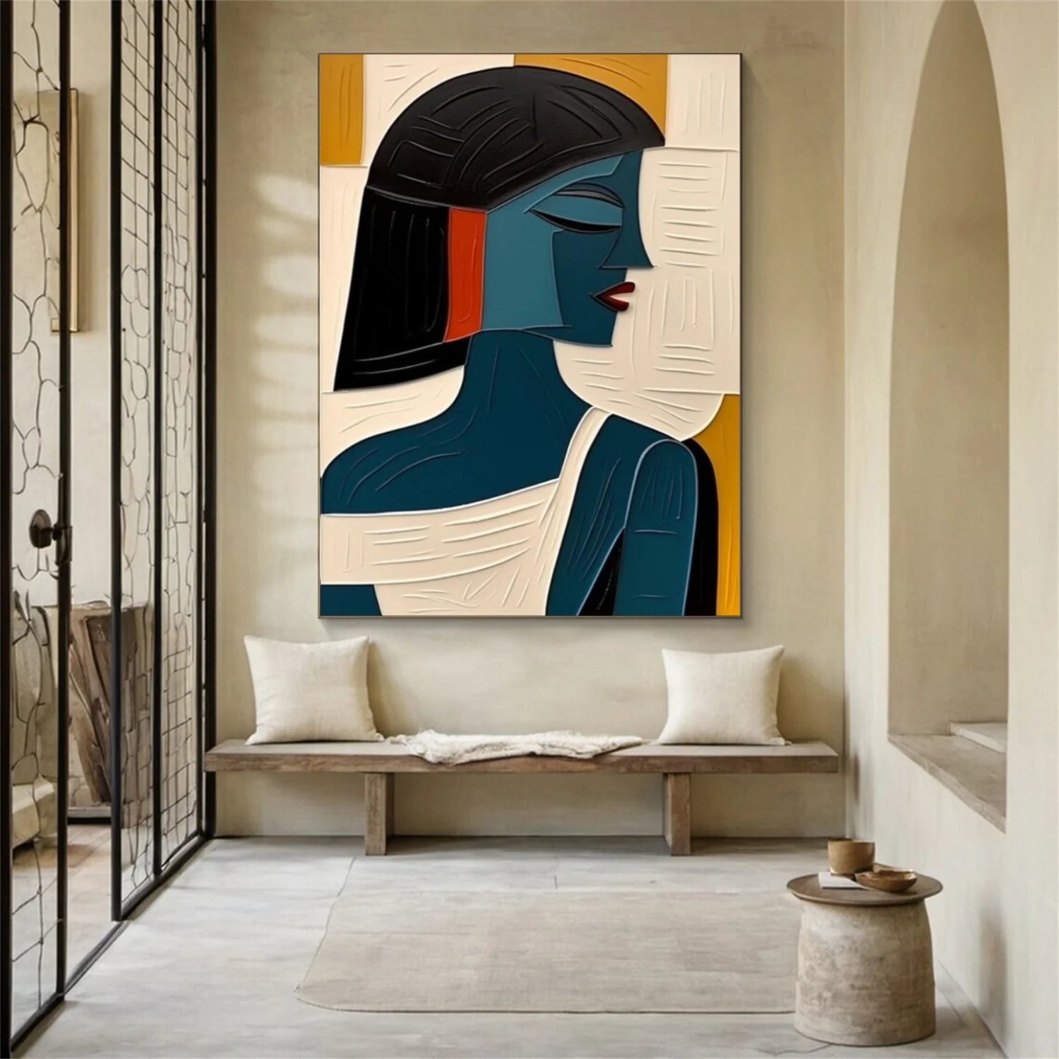 Abstract Portrait_Textured Wall Art #AB069