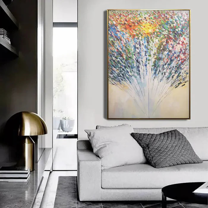 Colorful Flower & Tree Abstract Wall Art #FT005
