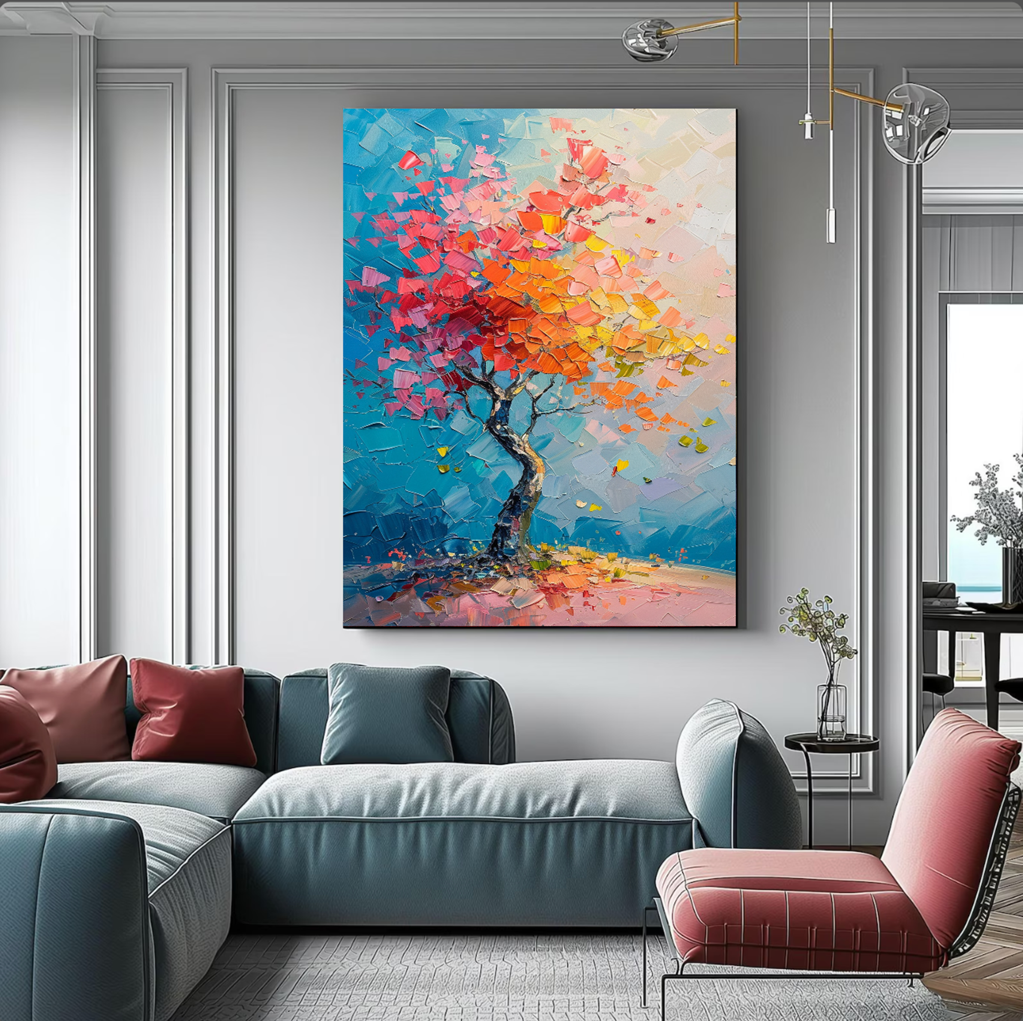 Autumn Tree Impasto Oil Painting #FT209
