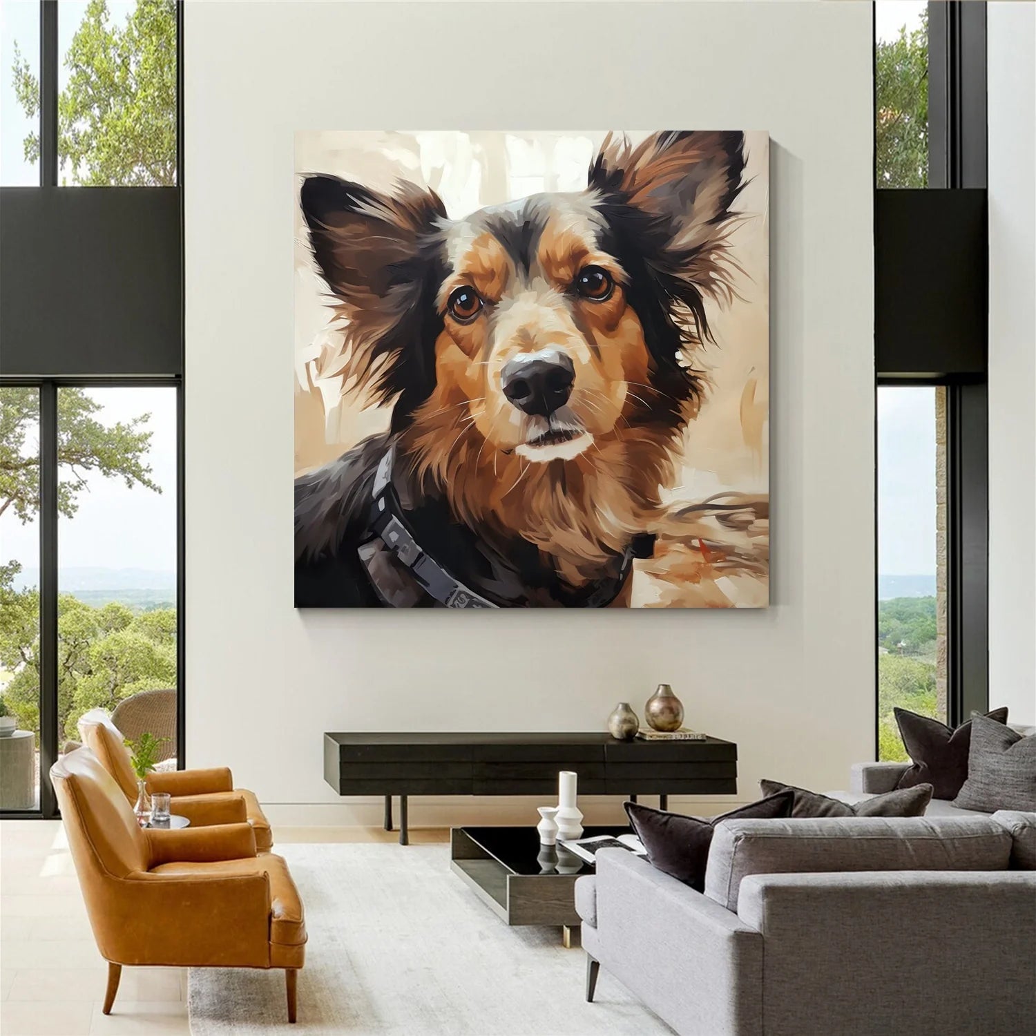 Abstract Animal Dog Wall Art #AM098