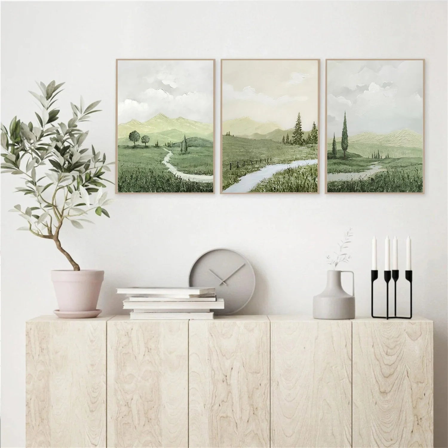 Flower & Tree Abstract Wall Art Set of 3 #FT140