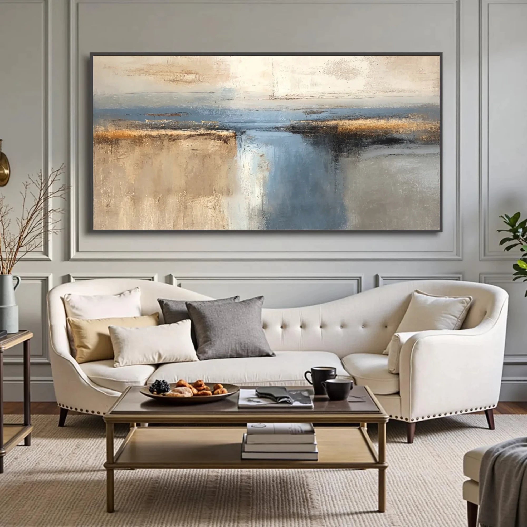 Modern Minimalist Coastal Oil Painting #SK47