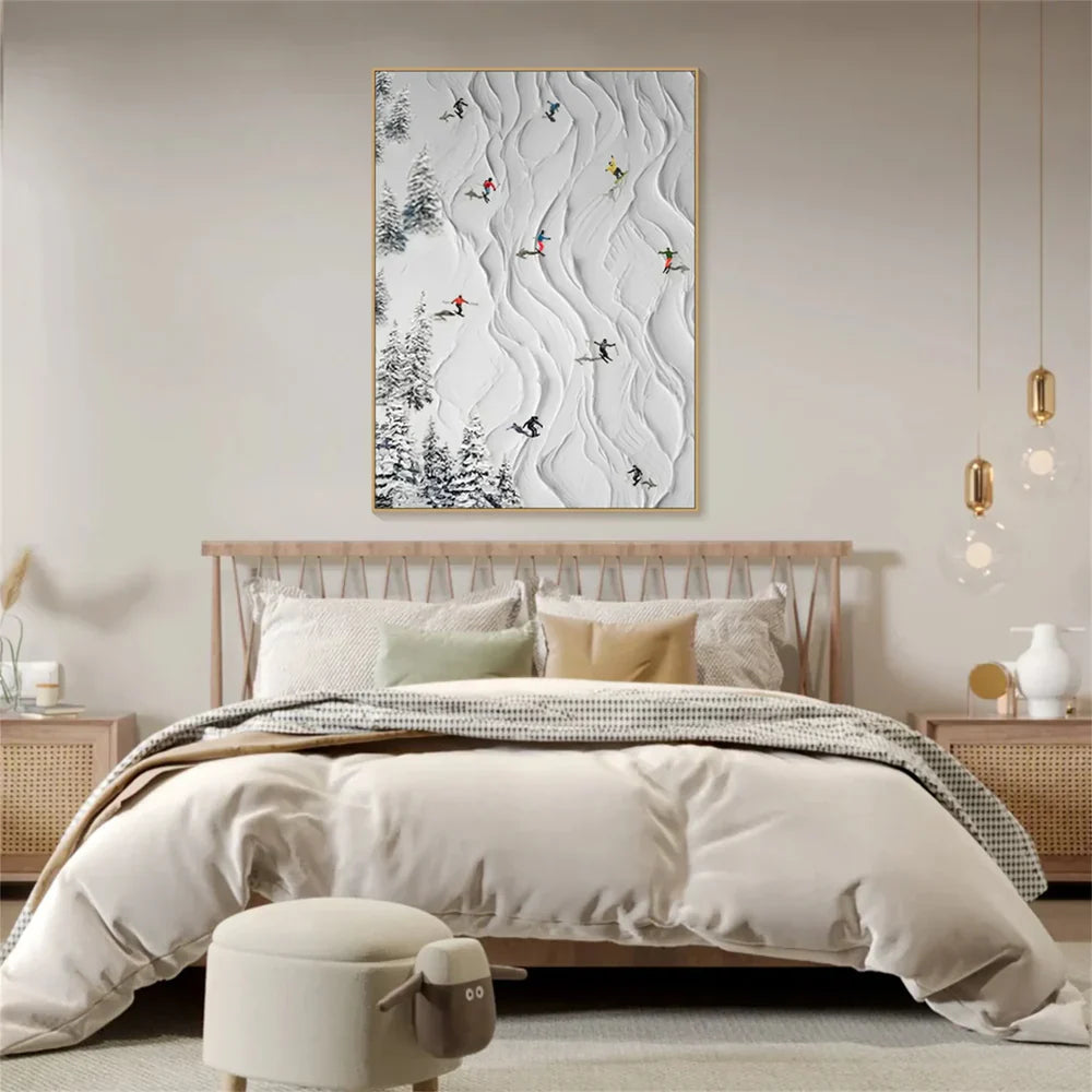 White Sport Art Minimalist Textured Wall Art #AS007