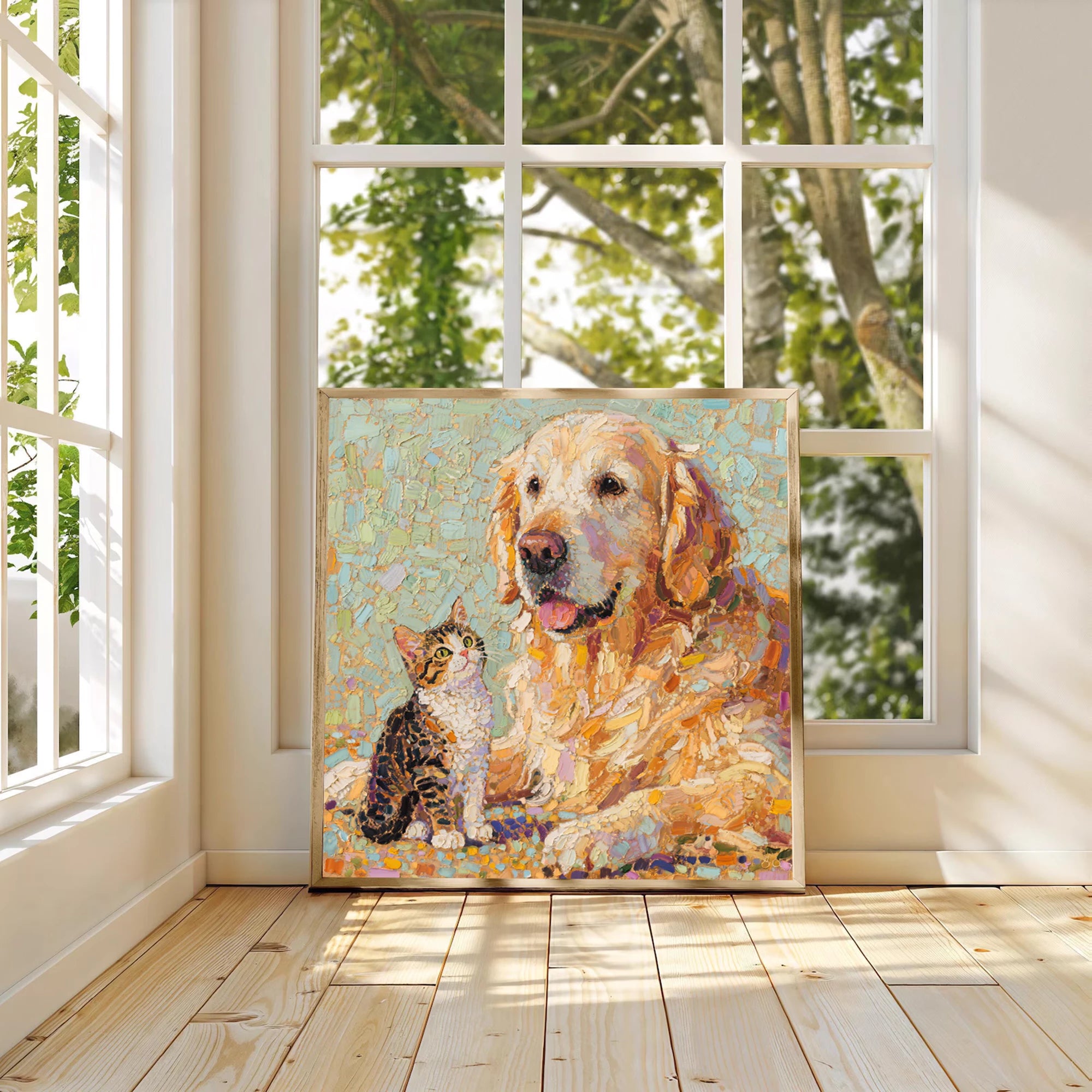Impressionist Pet Companion Oil Painting #AM128