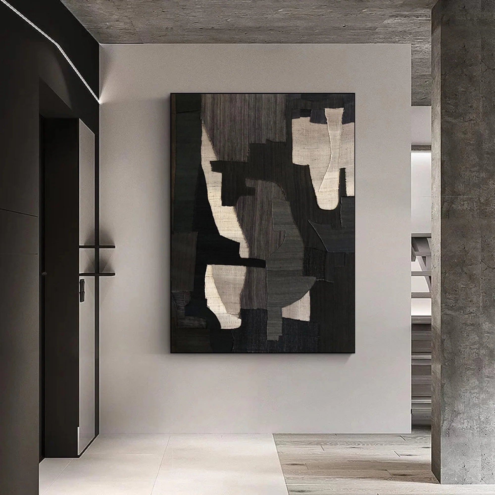 3D Textured Wabi Sabi Minimalist Wall Art Modern Abstract Painting On Canvas For Living Room/Bedroom