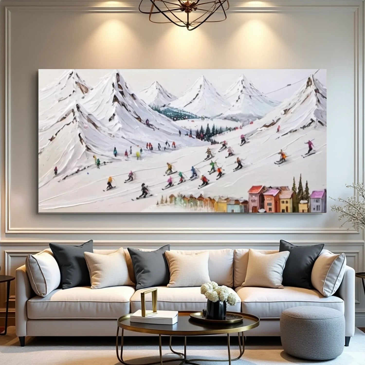 Skiing Sport_Textured Wall Art #AS045